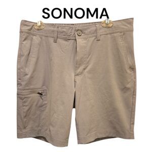 SONOMA MEN'S STRETCH CARGO SHORTS SZ 34